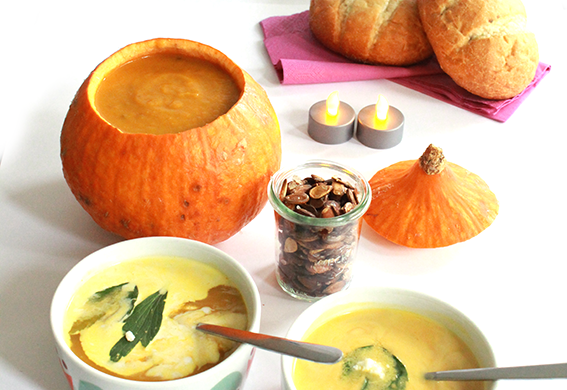 pumkingfeatwithpumpkinsoupgrilledseeds